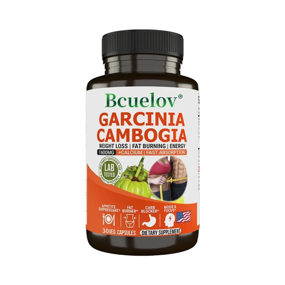 Garcinia Cambogia Capsules - Natural Fat Burner & Appetite Suppressant for Weight Loss