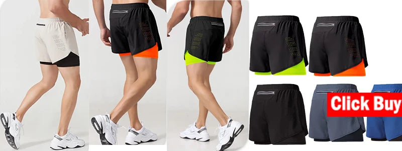 Men's 2-in-1 Athletic Pants - Training Running Pants for Gym, Fitness & Sports