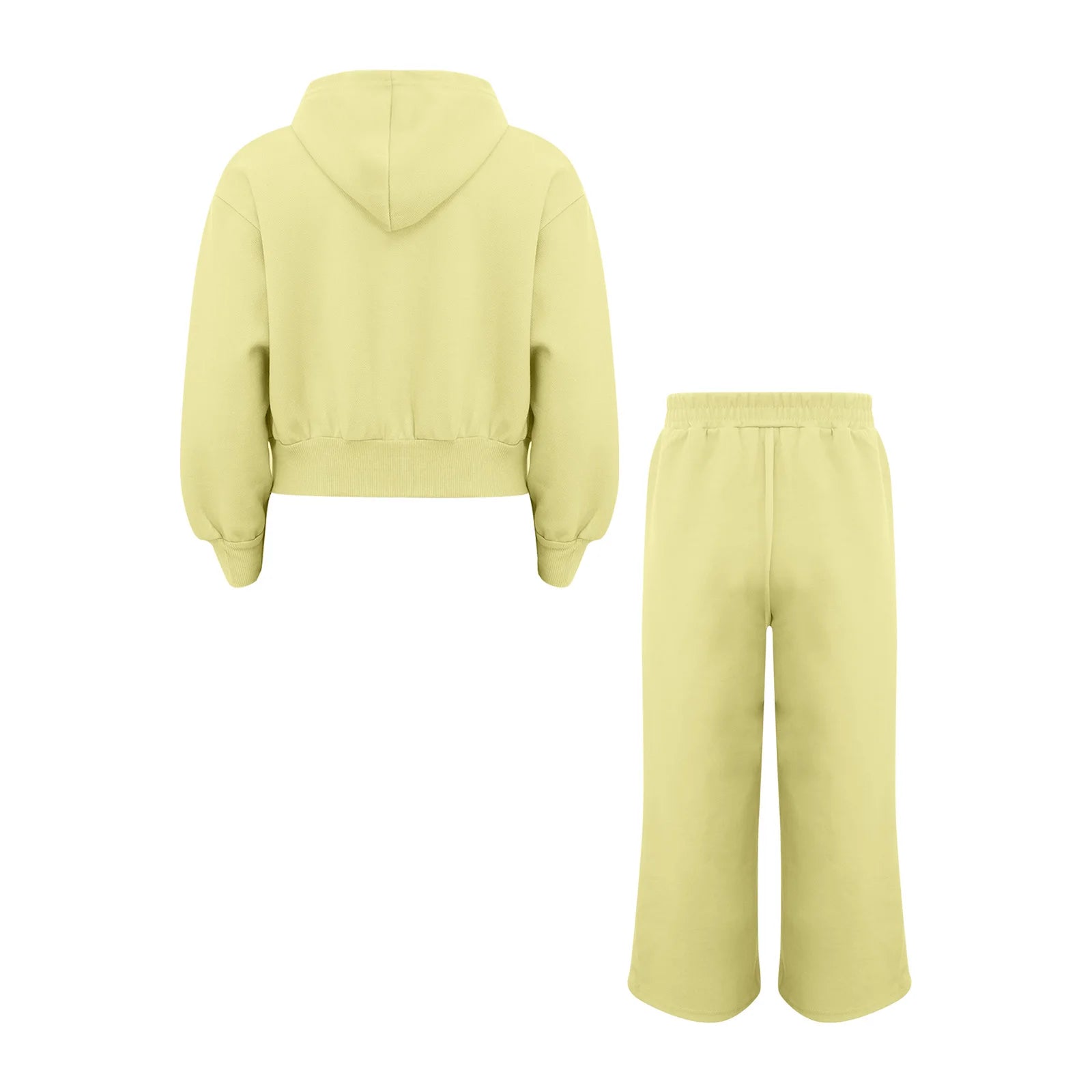 Girls Athletic Tracksuit Set - Hooded Jacket & Wide-Leg Pants for Sports & Active Wear (Ages 5-13)
