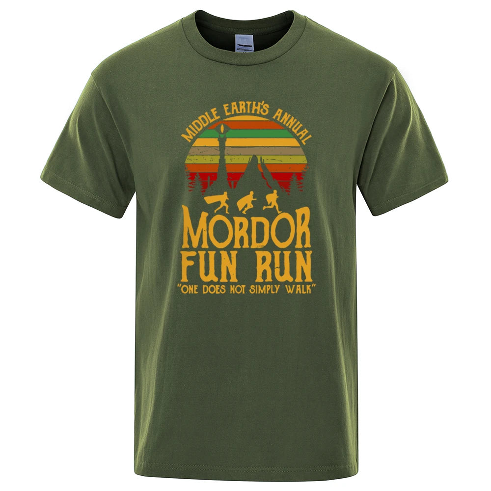 Middle Earth Mordor Fun Run T-Shirt – Summer Cotton Loose Hip Hop Tee