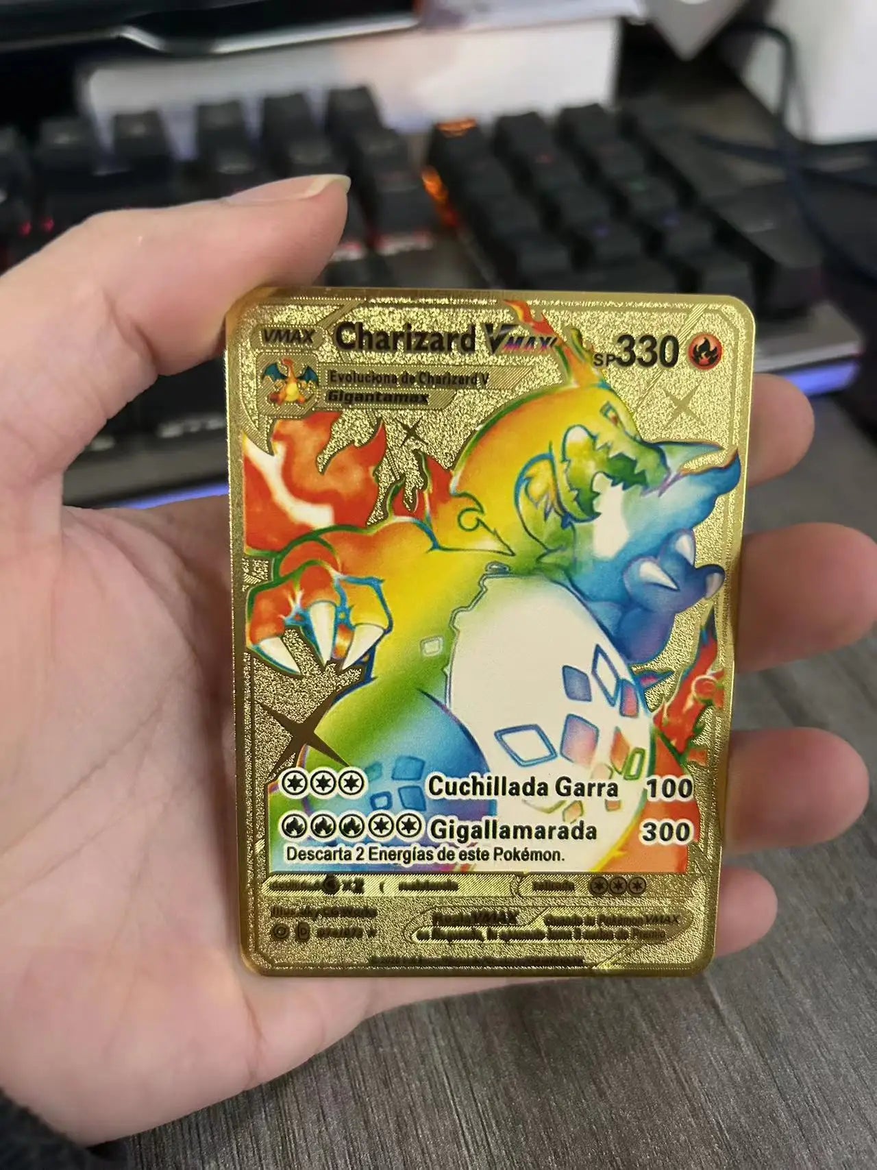 Spanish Pokemon Metal Cards – Mewtwo, Pikachu GX & Charizard VMAX Set