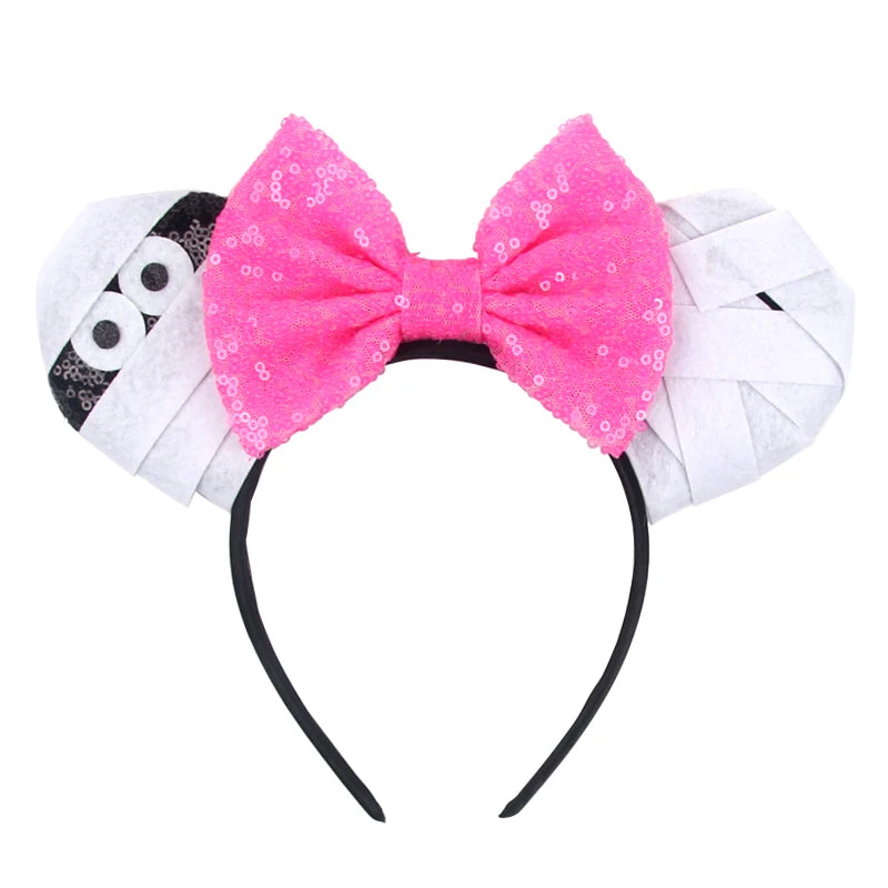 Disney Colorful Sequins Bow Headband – Rainbow Hair Accessory for Girls & Disney Fans