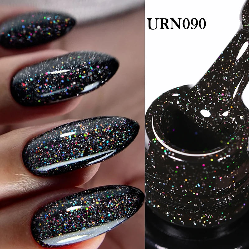 Glitter Gel Nail Polish – Semi-Permanent UV LED Gel with Sparkling Shimmer Finish