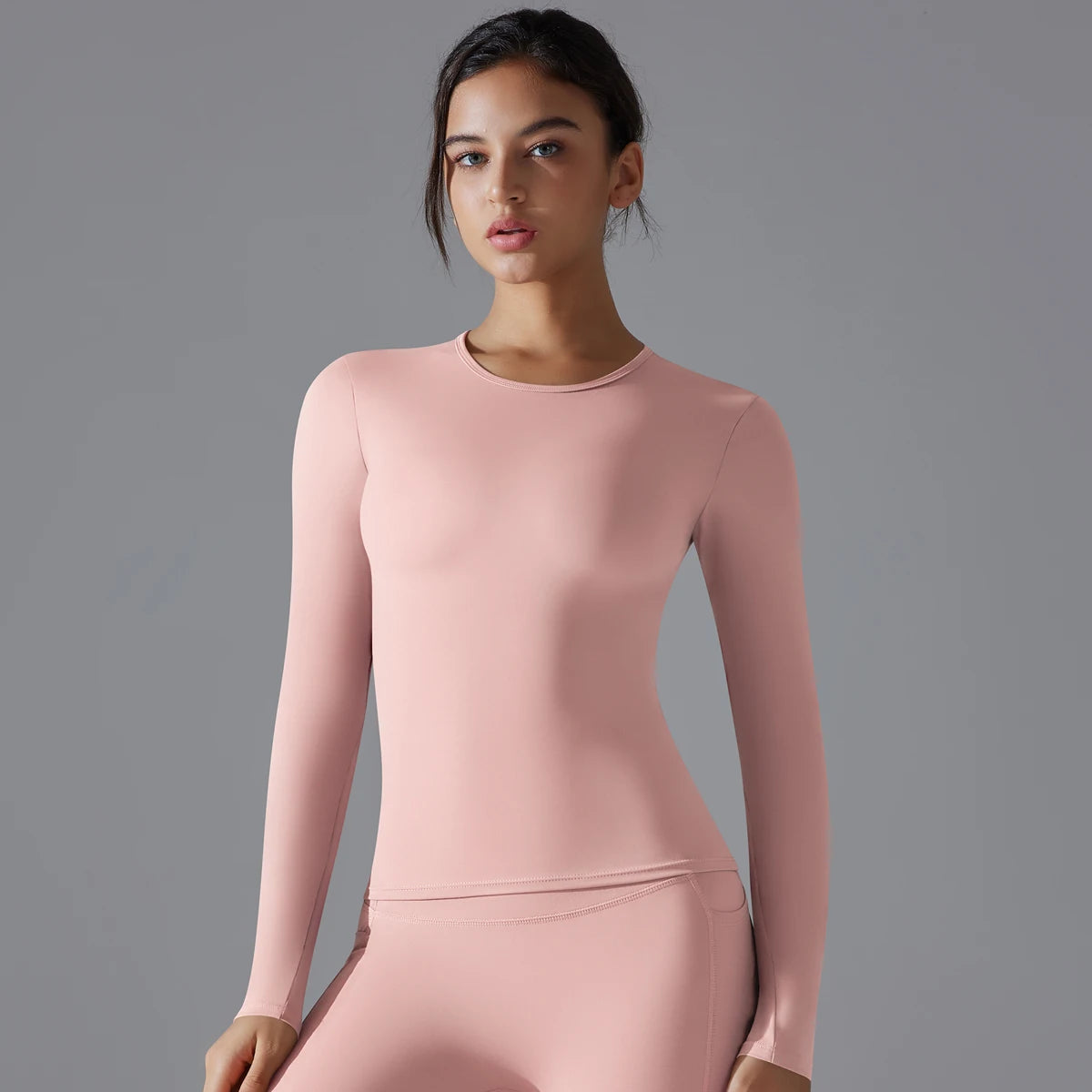 Women's Long Sleeve Yoga Shirt - Dry-Fit Workout Top for Gym, Running & Fitness