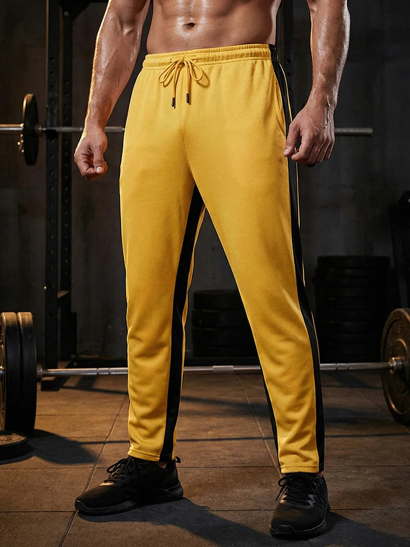 Men's Colorblock Athletic Joggers - Warm Workout Sweatpants