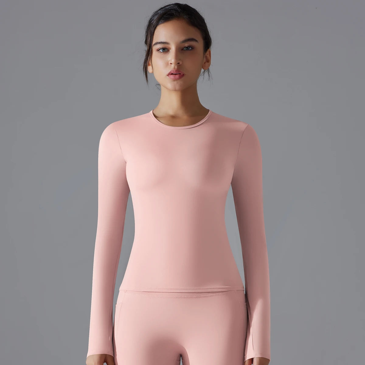 Women's Long Sleeve Yoga Shirt - Dry-Fit Workout Top for Gym, Running & Fitness