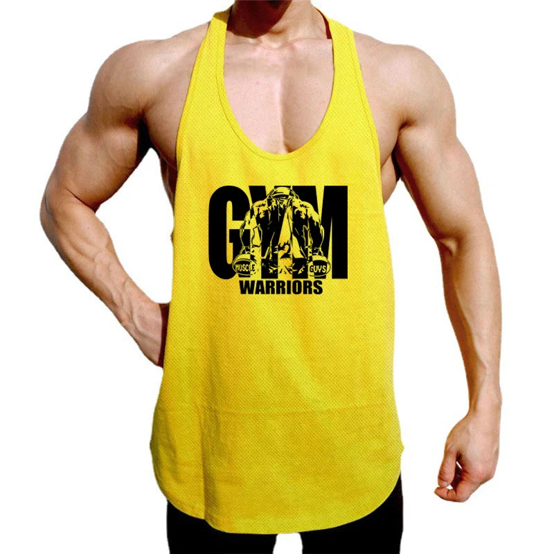 Men's Gym Tank Top - Breathable Mesh Stringer Vest for Bodybuilding & Workout