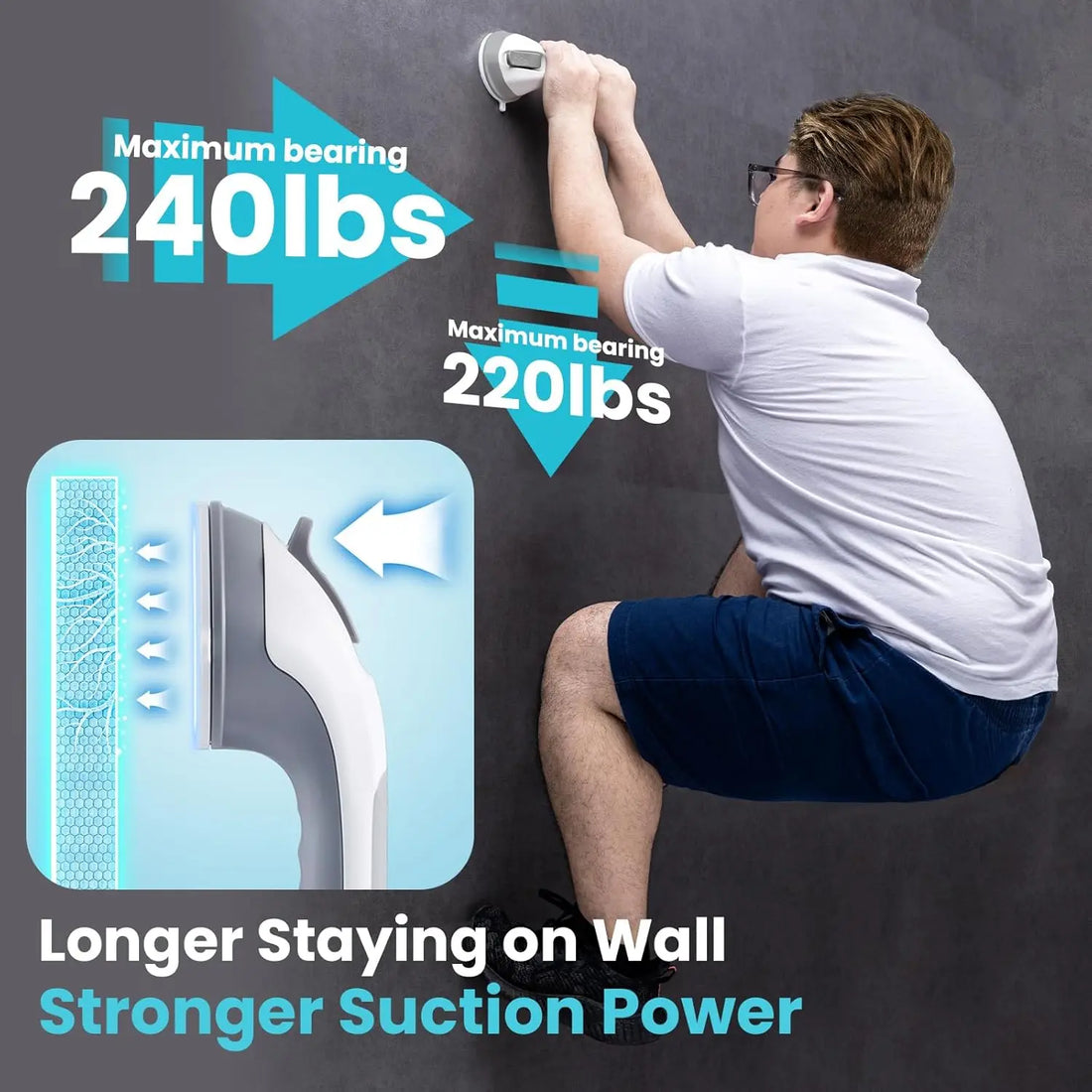 TAILI Shower Grab Bars – Suction Cup Safety Handle for Bathroom & Seniors