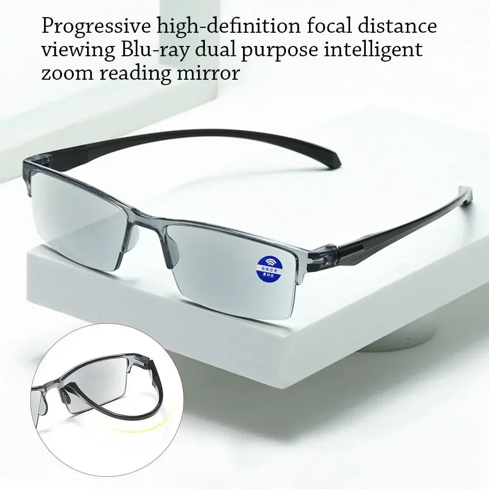 Smart Auto-Focus Reading Glasses - Anti-Blue Ray Computer Eyeglasses with Automatic Zoom