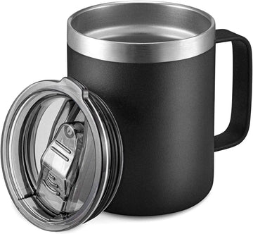 12oz Insulated Stainless Steel Coffee Mug with Handle & Lid | 360ml Travel Tumbler