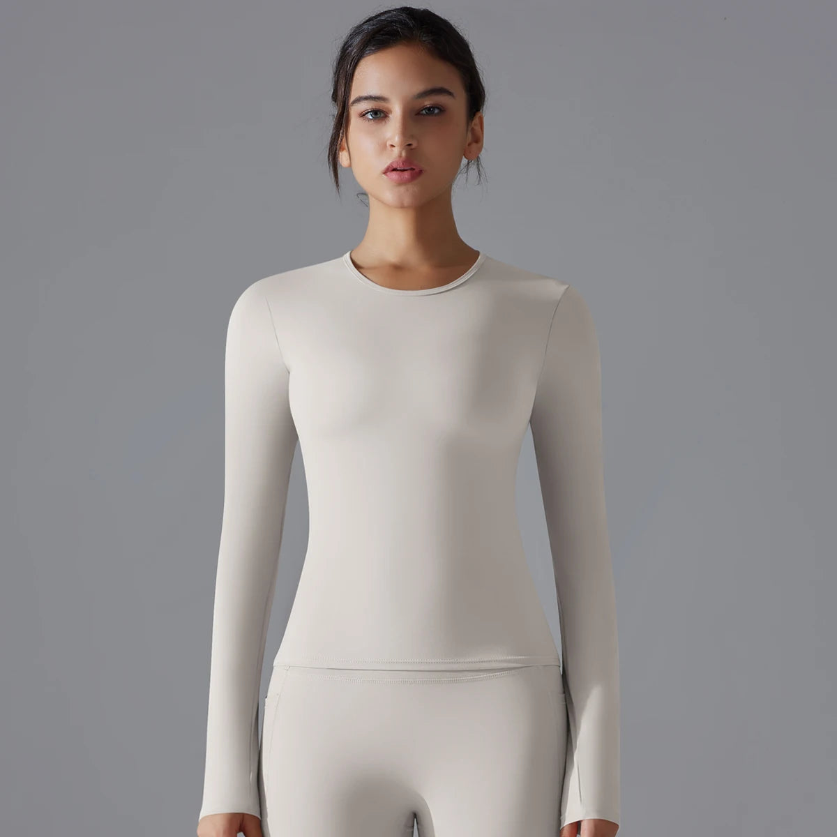 Women's Long Sleeve Yoga Shirt - Dry-Fit Workout Top for Gym, Running & Fitness