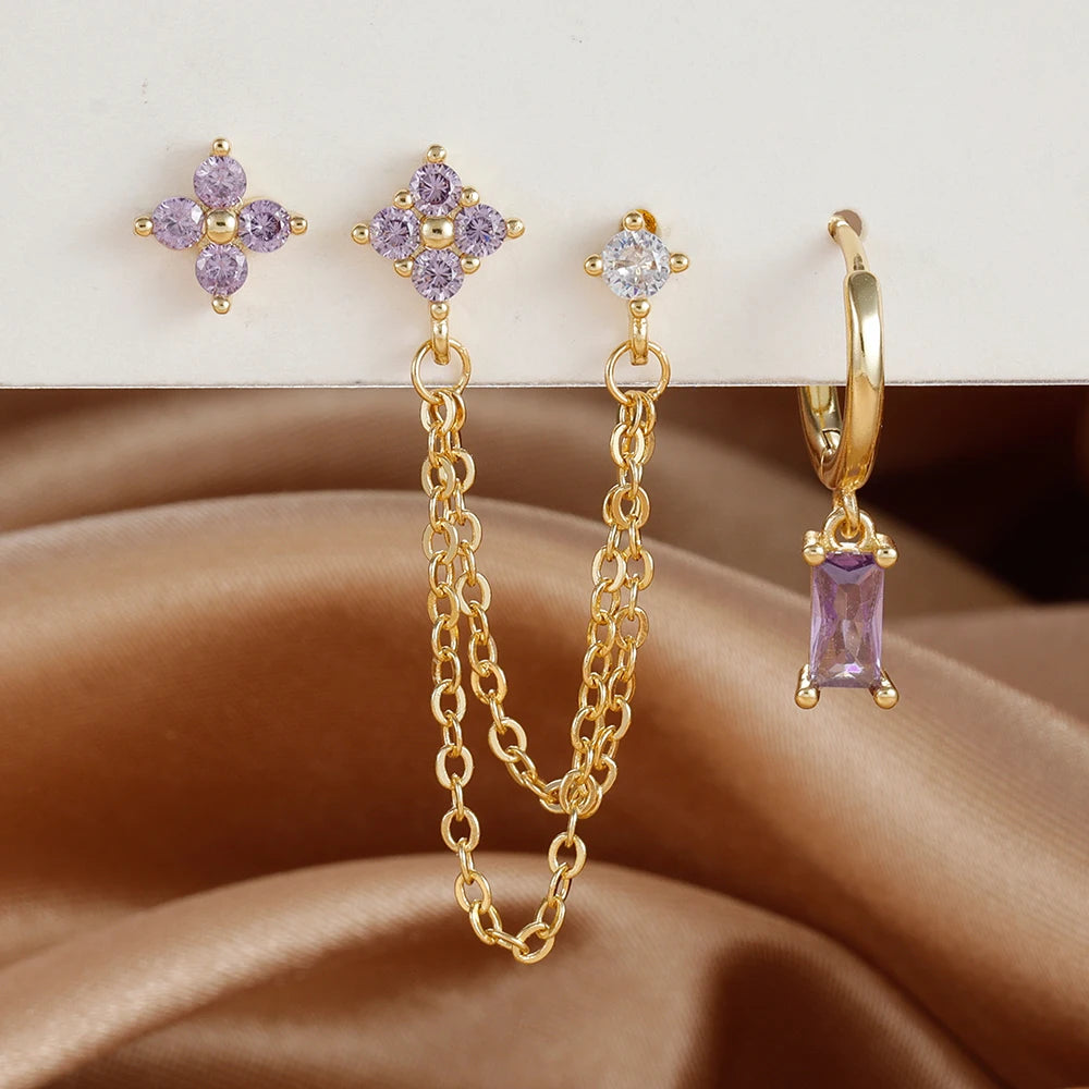 Stainless Steel Constellation Earrings Set – Cartilage Piercing Jewelry