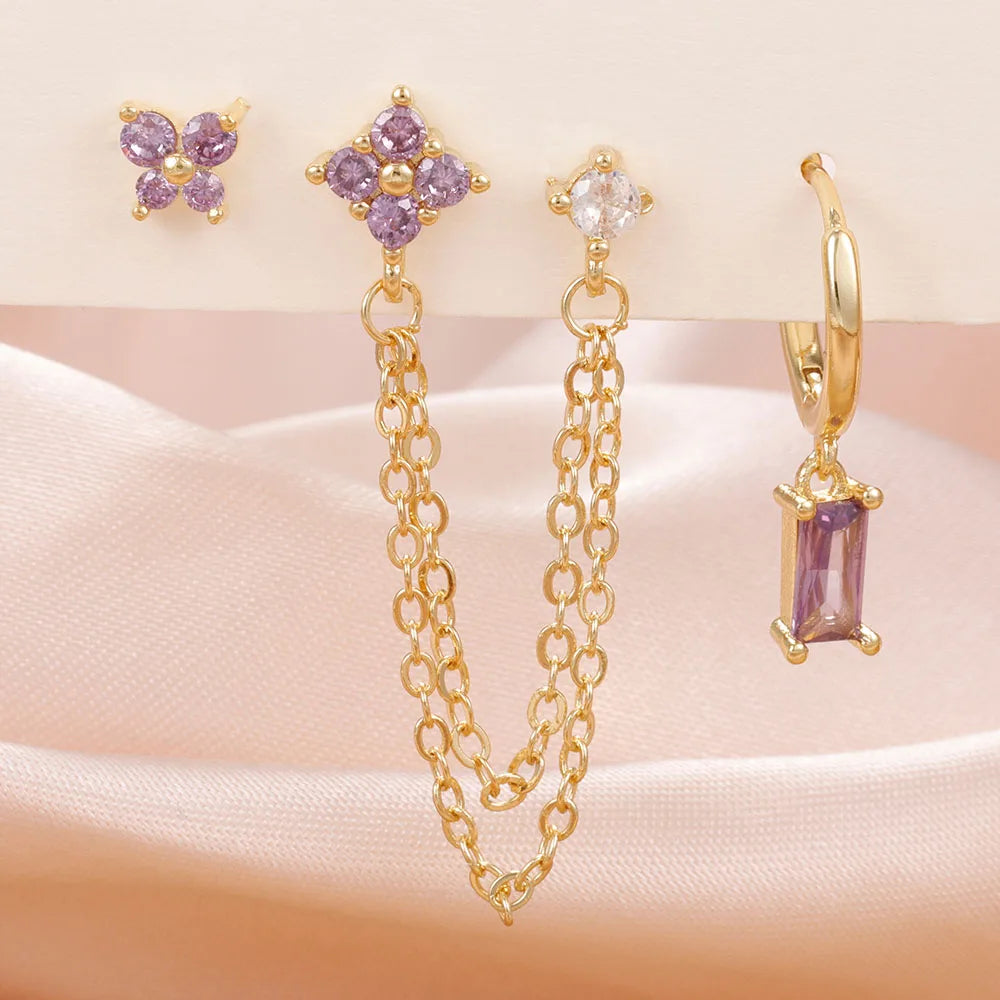 Stainless Steel Constellation Earrings Set – Cartilage Piercing Jewelry