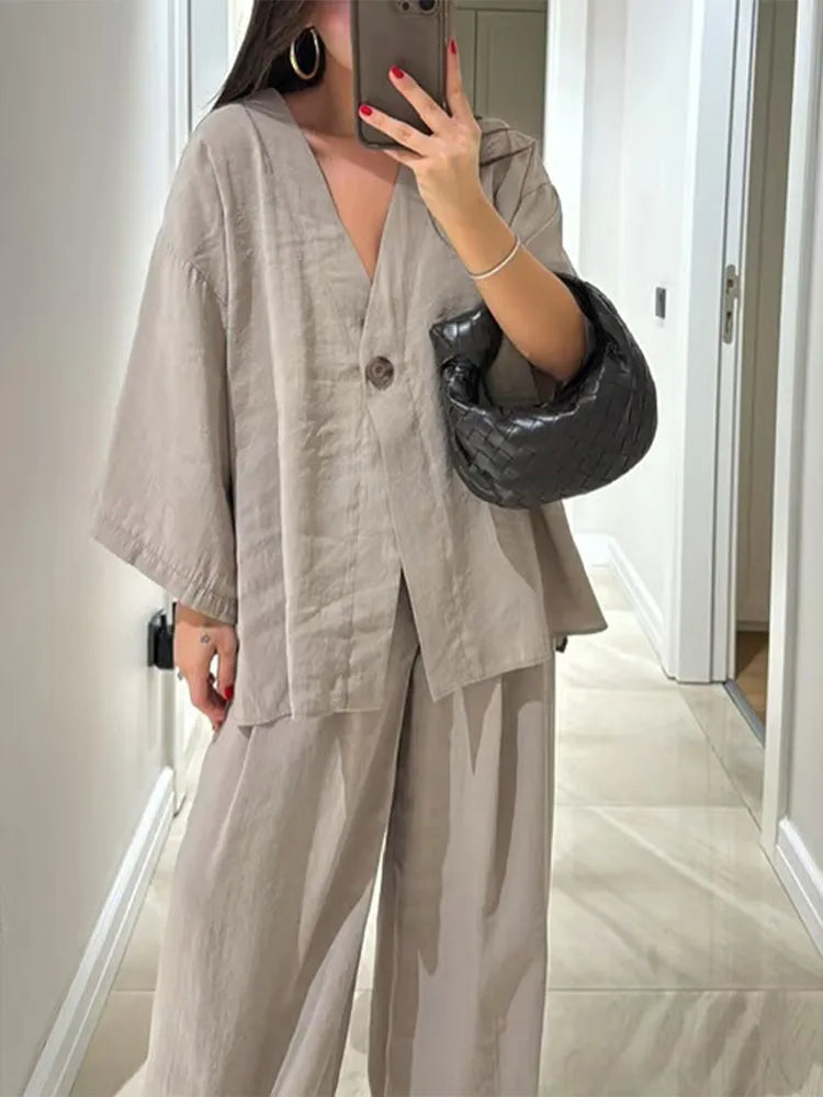 2026 Women’s Double-Breasted Suit Set – Spring/Summer