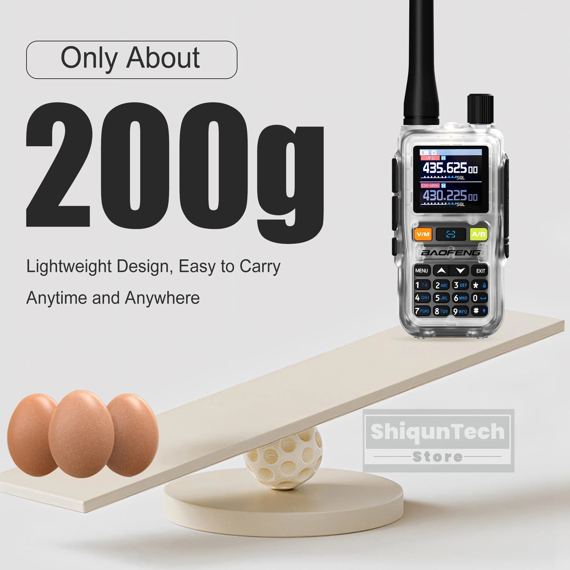 Baofeng UV-5R Mini Walkie Talkie - Air Band UHF/VHF, Bluetooth & Type-C