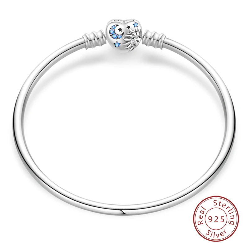 Silver Star Moon Clover Bracelet – DIY Charm Birthday Jewelry