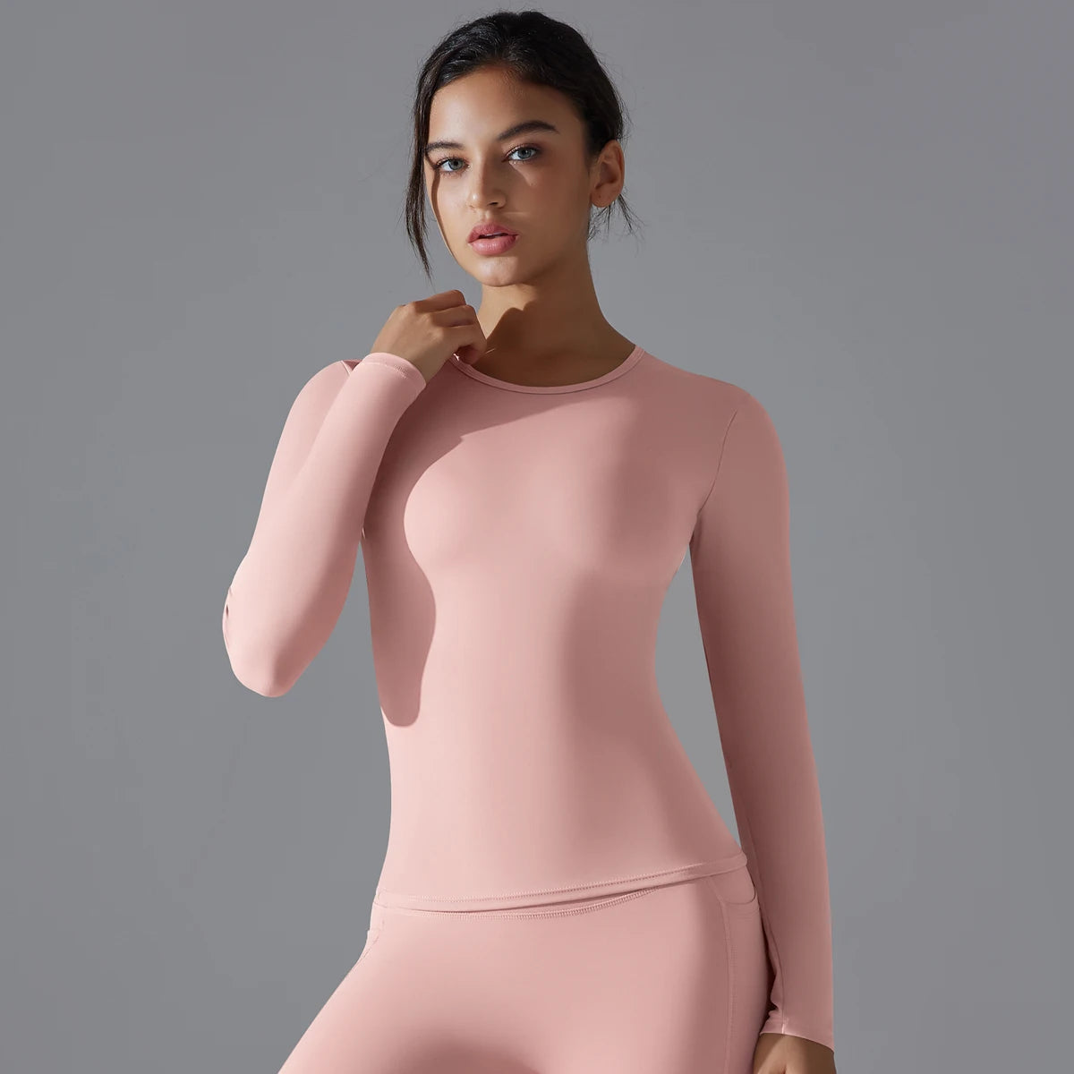 Women's Long Sleeve Yoga Shirt - Dry-Fit Workout Top for Gym, Running & Fitness