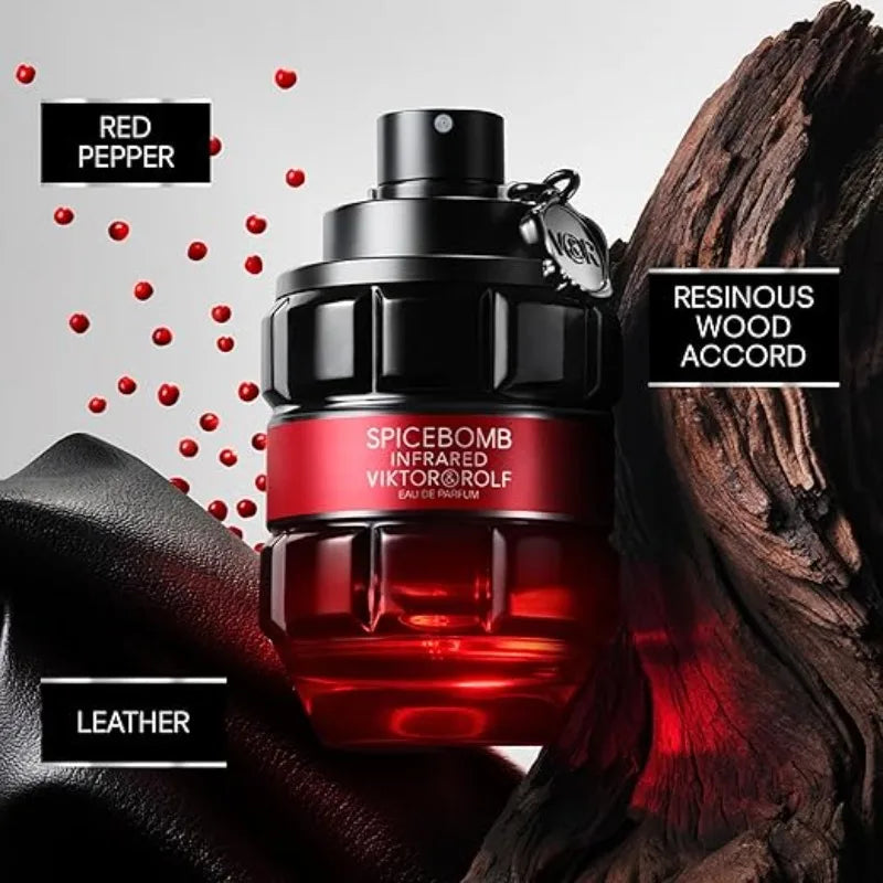 Viktor&Rolf Spicebomb Infrared Eau de Parfum - Woody Spicy Men's Cologne with Leather & Cinnamon Notes (3 fl oz)