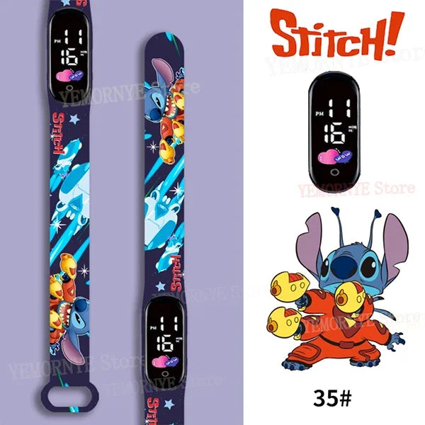 Disney Stitch Digital LED Watch – Kids Sports Watch