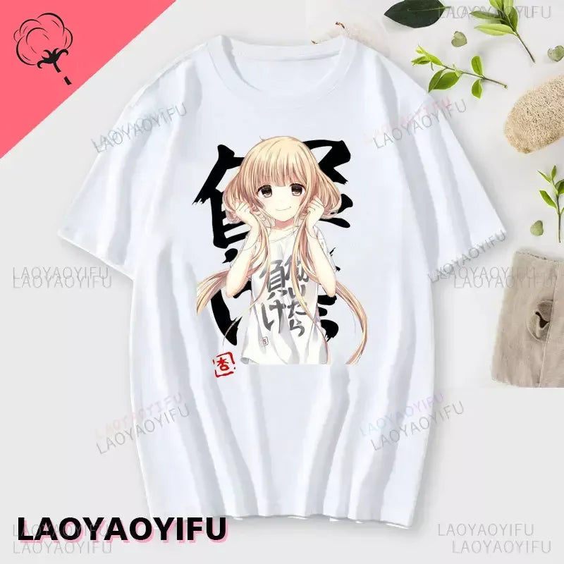 If You Work You Lose” Anzu Futaba Anime T-Shirt – Kawaii Cotton Tee 2024