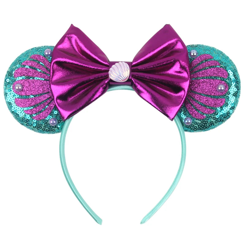 Disney Colorful Sequins Bow Headband – Rainbow Hair Accessory for Girls & Disney Fans