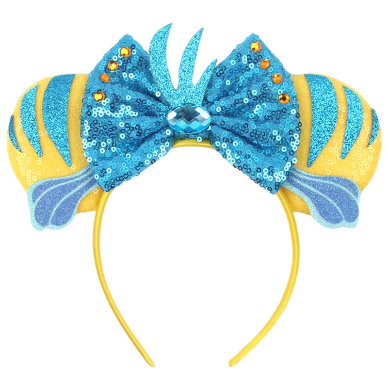 Disney Colorful Sequins Bow Headband – Rainbow Hair Accessory for Girls & Disney Fans