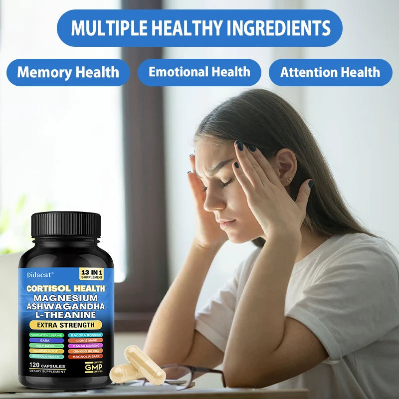 13-in-1 Cortisol Support Supplement with Magnesium & Ashwagandha