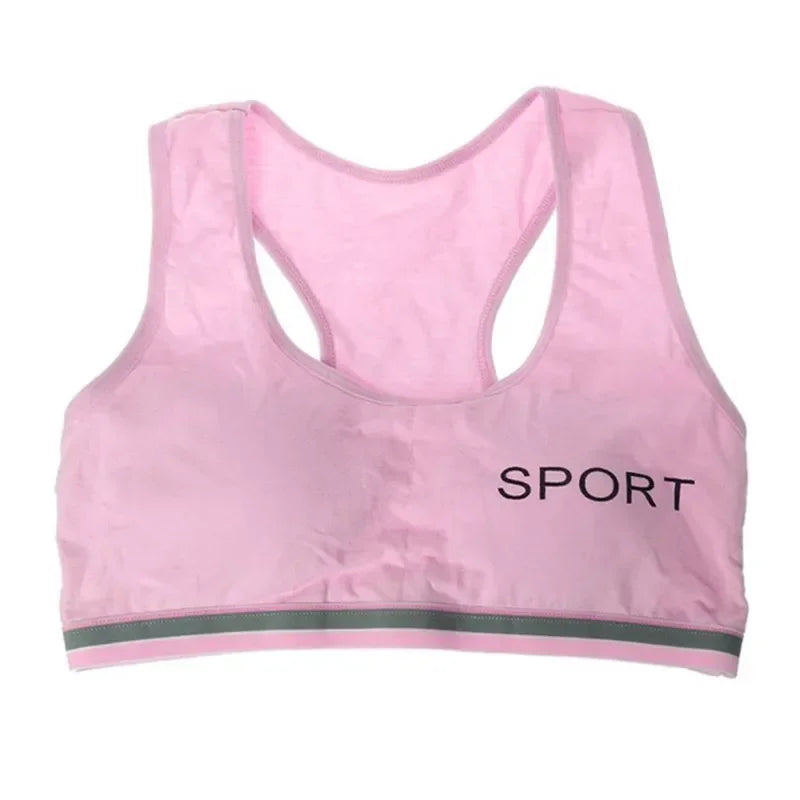 Girls Bra Cotton Children Girls Vest Students Comfortable Breathable Sports Bra No Steel Ring Underwear 7-16Y Kids Bra