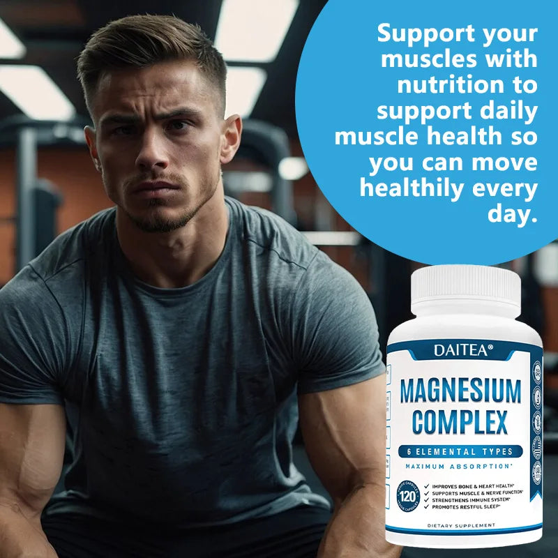 Magnesium 6-in-1 Complex - High Absorption Support for Muscles, Nerves, Heart & Bones