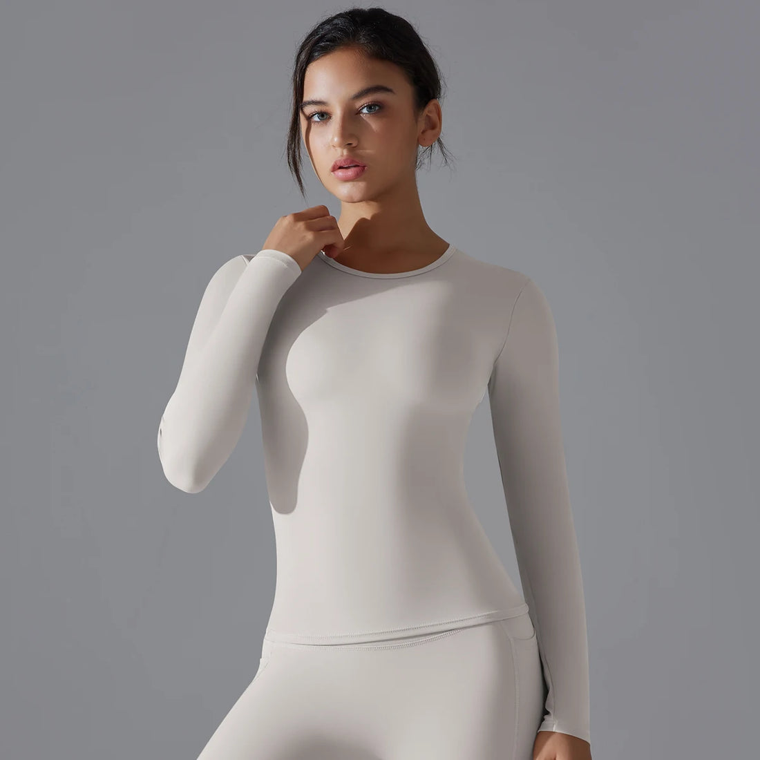 Women's Long Sleeve Yoga Shirt - Dry-Fit Workout Top for Gym, Running & Fitness