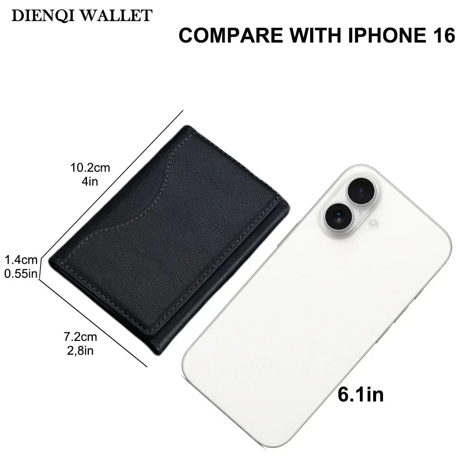 Carteira MagSafe para celular – Porta-cartões em couro PU