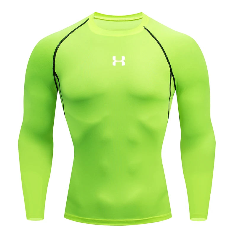 Men's Compression Long Sleeve Athletic Shirt - Running & Gym Performance Top