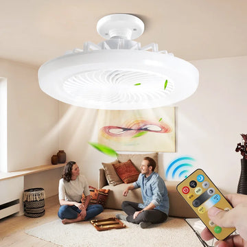 LED Smart 3-in-1 Ceiling Fan Light – Remote Control, 3 Speeds, E27 Socket for Bedroom & Living Room