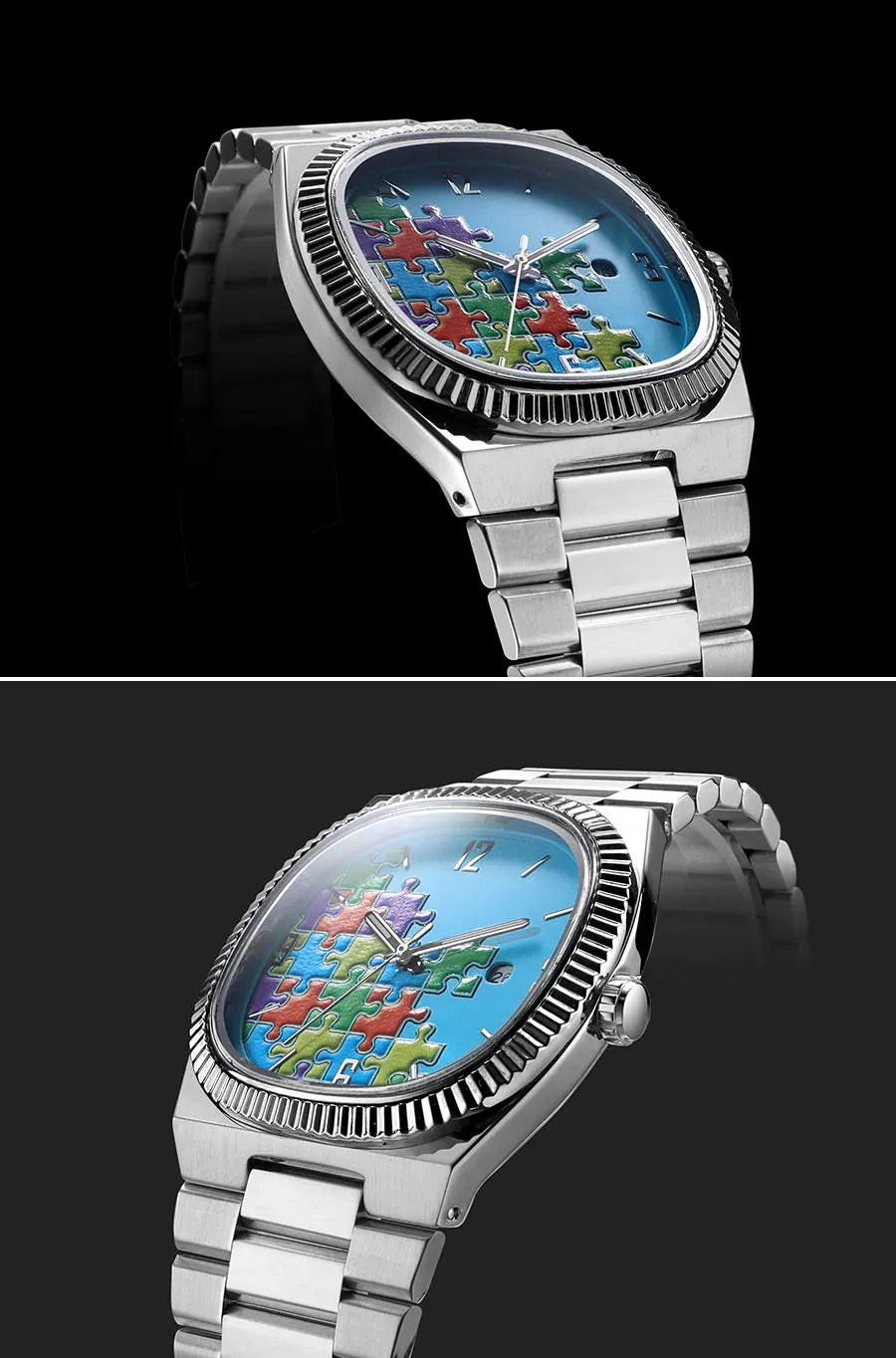 Vintage Cartoon Men's Quartz Watch – Water Resistant Steel Strap with Calendar