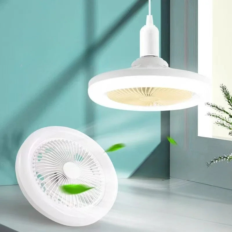 3-in-1 Rotatable Ceiling Fan with Remote Control - E27 LED Light Converter Base for Bedroom & Living Room