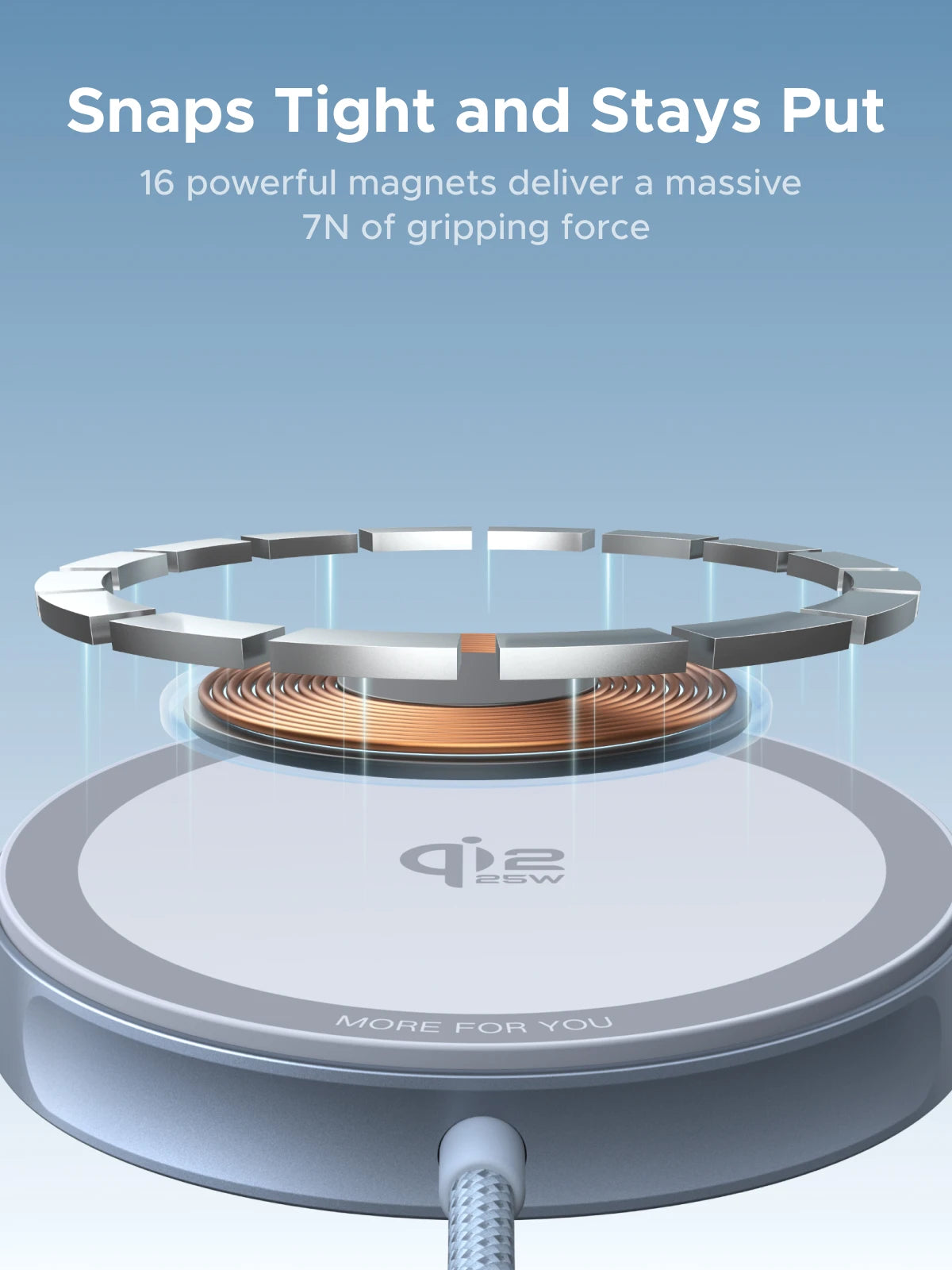 UGREEN Magflow 25W Qi2 Wireless Charger for iPhone 16–17 Pro Max