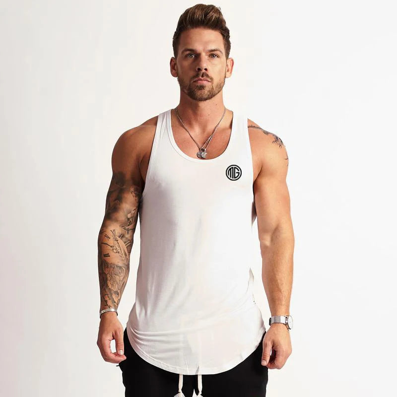 Men's Cotton Sleeveless Workout Tank Top - Gym & Running Vest