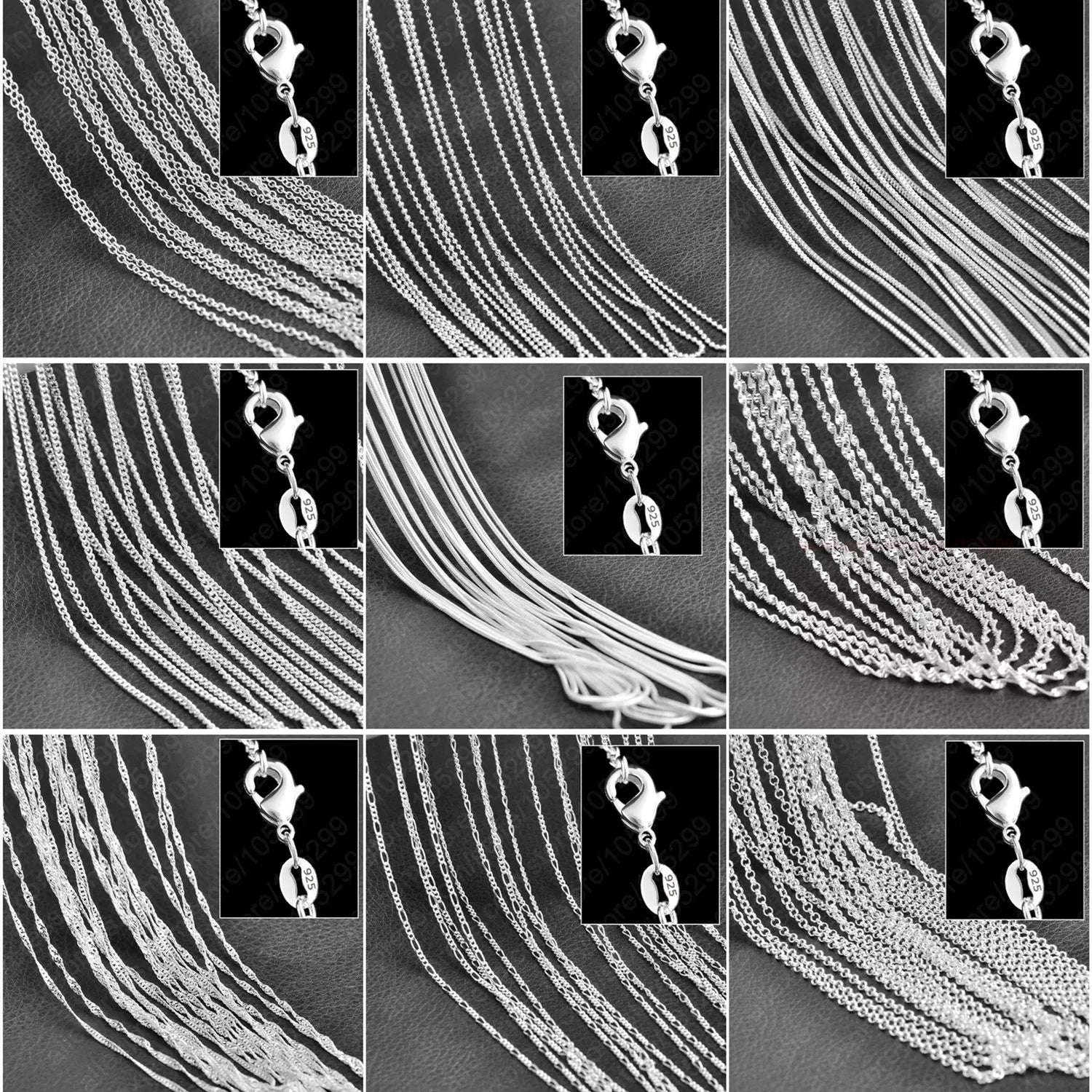 Sterling Silver Link Chain Necklace – Smooth Lobster Clasp Jewelry
