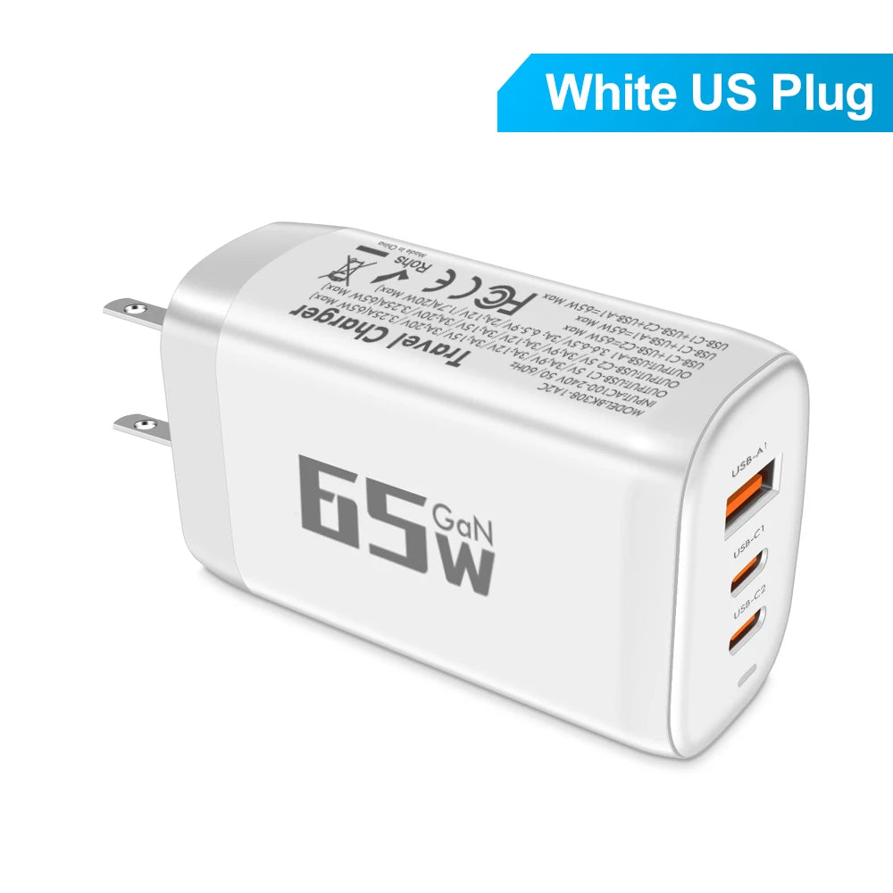 85W GaN USB-C Charger QC3.0 PPS PD Fast Charge for iPhone & Laptop