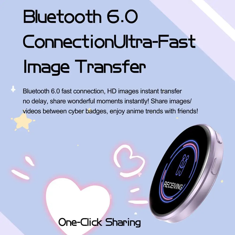 Anime E-Badge Display Pin Dynamic Electronic Badge Anime Merchandise Digital Display Badge Dynamic Gift For Otaku Fans Friends