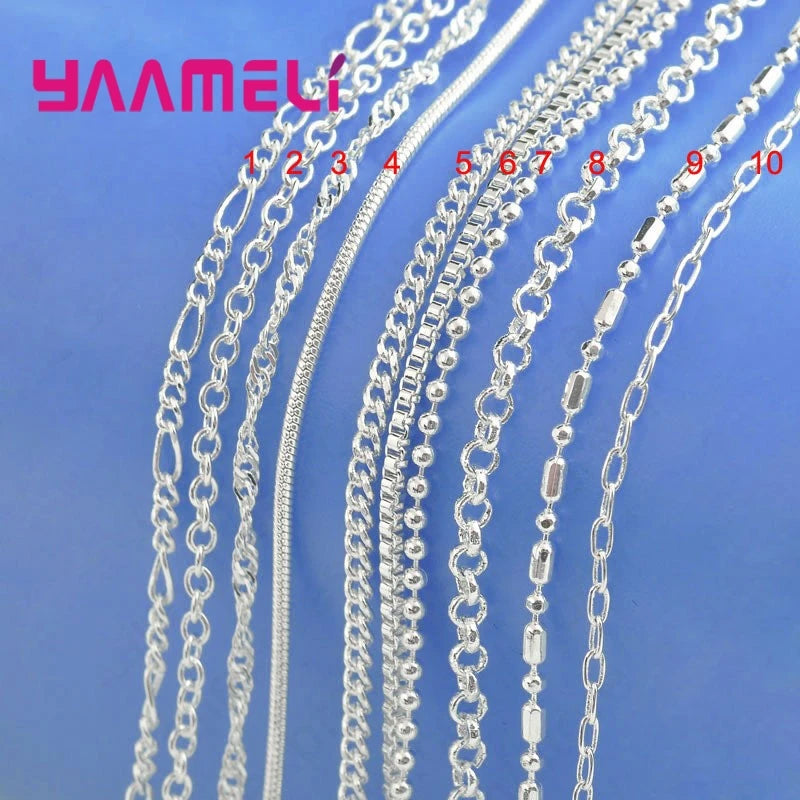 Authentic Sterling Silver Link Chain Necklace – Men & Women Pendant