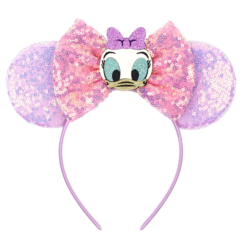 Disney Colorful Sequins Bow Headband – Rainbow Hair Accessory for Girls & Disney Fans
