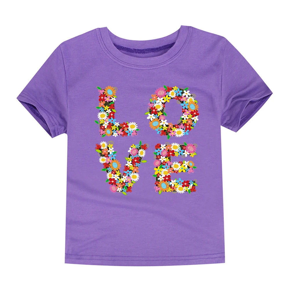 Toddler Girl Cotton T-Shirt Floral Print Tee