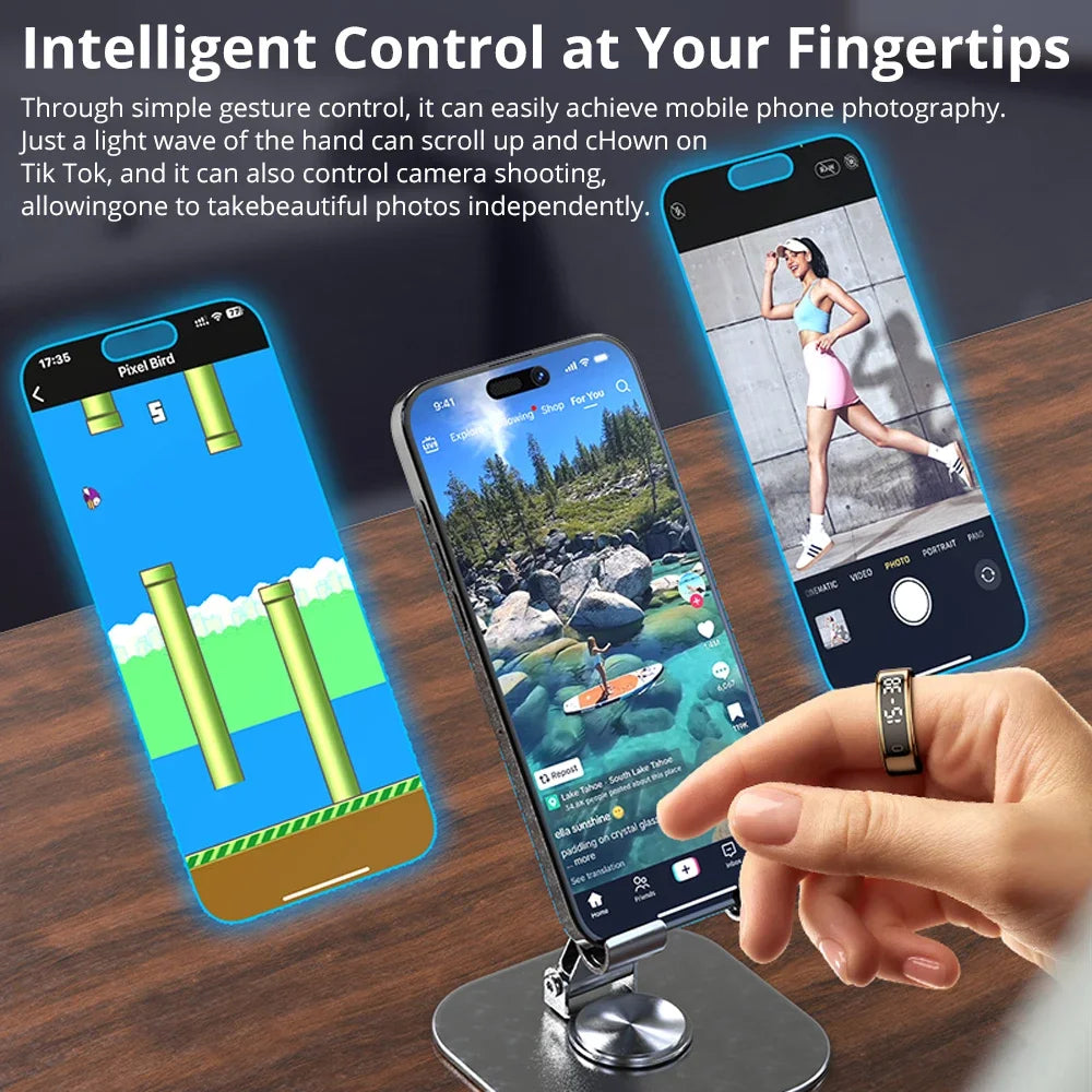 COLMI R12 Smart Ring - Health Tracking Ring with Display Screen & Wireless Charging