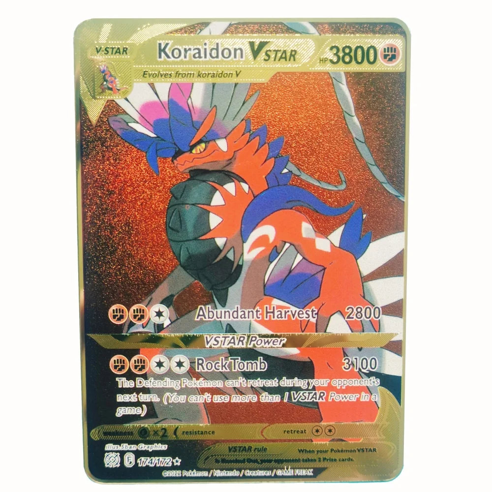 Pokemon Gold Metal Cards – 20 Styles Mewtwo, Pikachu GX & Charizard VMAX Set