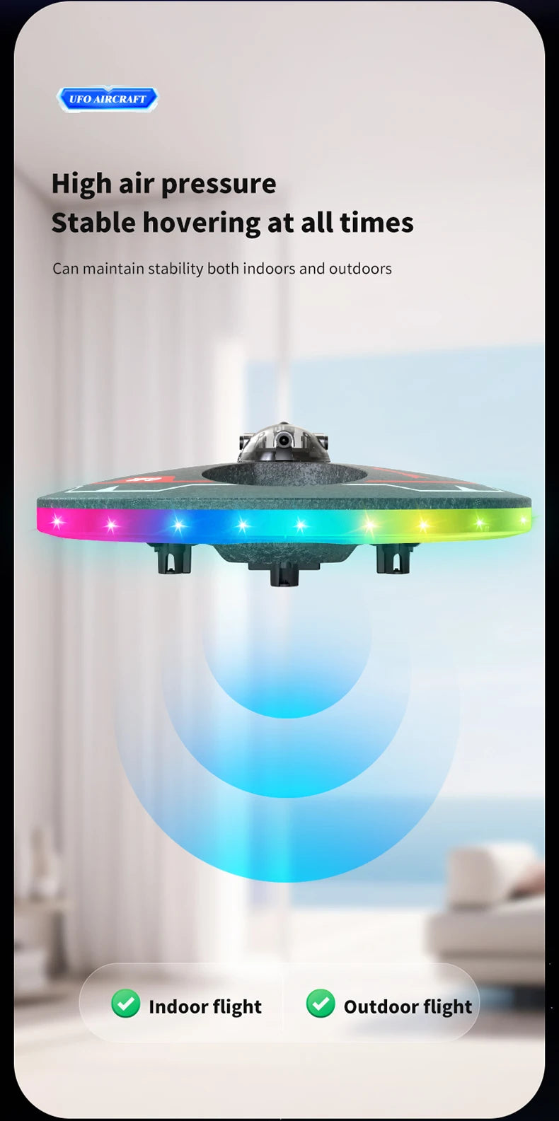 MX85 UFO Mini Drone for Kids - Intelligent Obstacle Avoidance, Safe Foam Design (50g)
