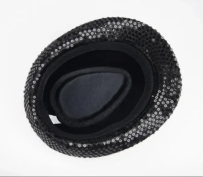 Kids Reflective Top Hat - Glitter Hip-Hop Jazz Dance Performance Hat for Stage & Parties