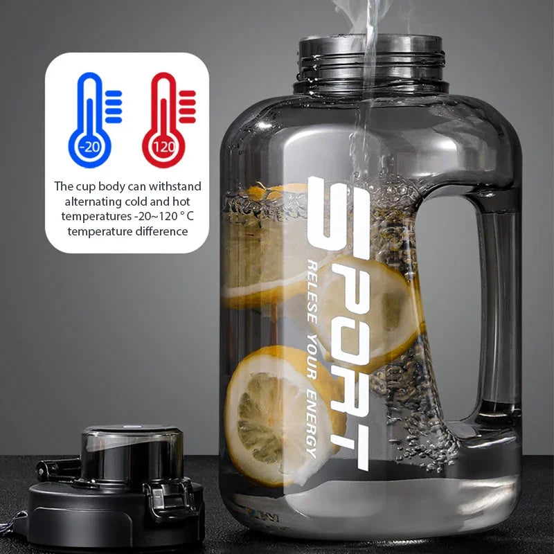 1.2L Large Capacity Sports Water Bottle - Portable Fitness Gym Bottle with Handle