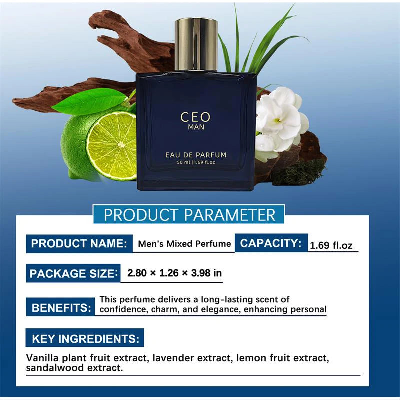 Fresh Sandalwood Vanilla Men's Cologne - Long-Lasting Eau de Parfum for Couples' Dates (50ml/100ml)