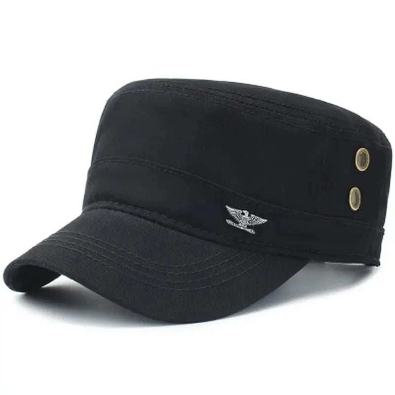 Men's Tactical Flat Top Baseball Cap - Cotton Army Military Hat for Spring & Autumn